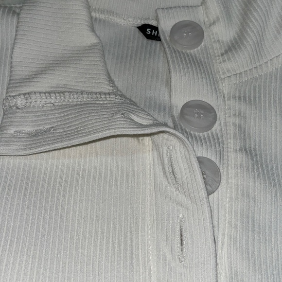 SHEIN Long Sleeve Collared Ribbed Crop Top X-Small - Picture 3 of 7